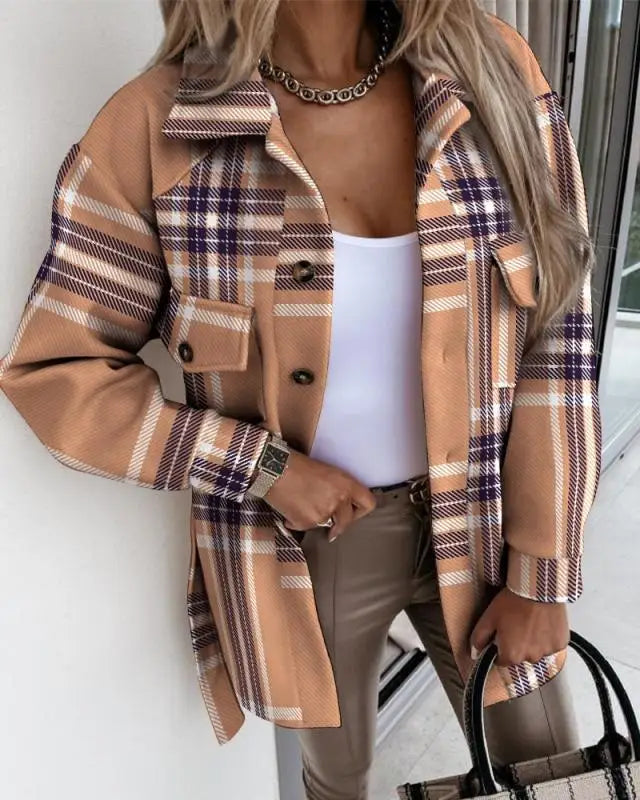 Two Pocket Plaid Autumn Shacket