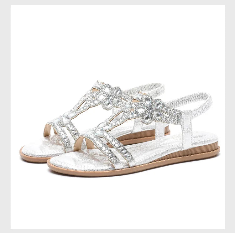Comfort Rhinestone Roman Style Sandal