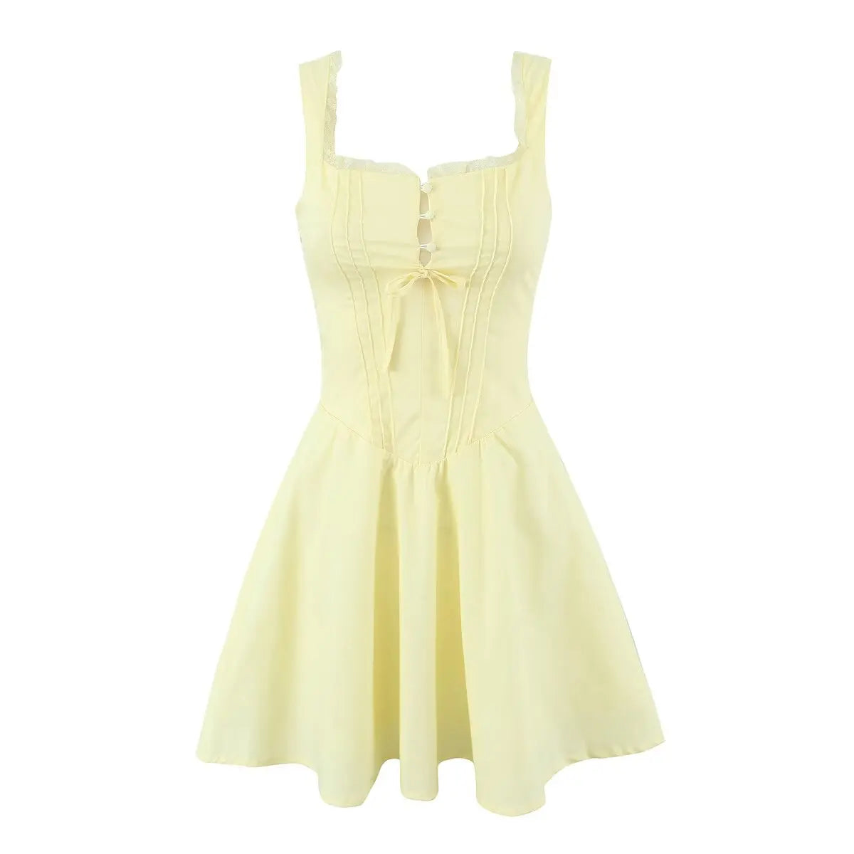 Elegant Mini Sleeveless Lace Up Dress