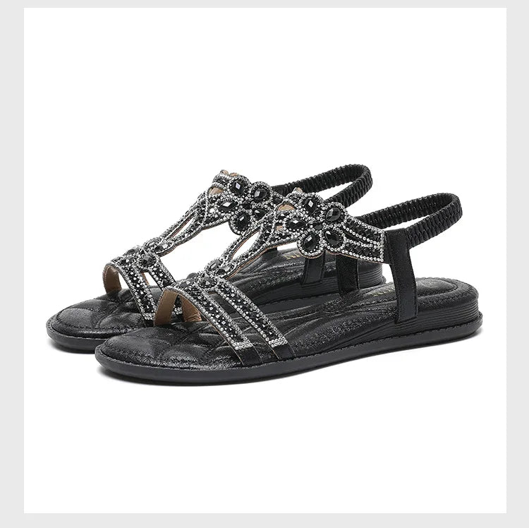 Comfort Rhinestone Roman Style Sandal