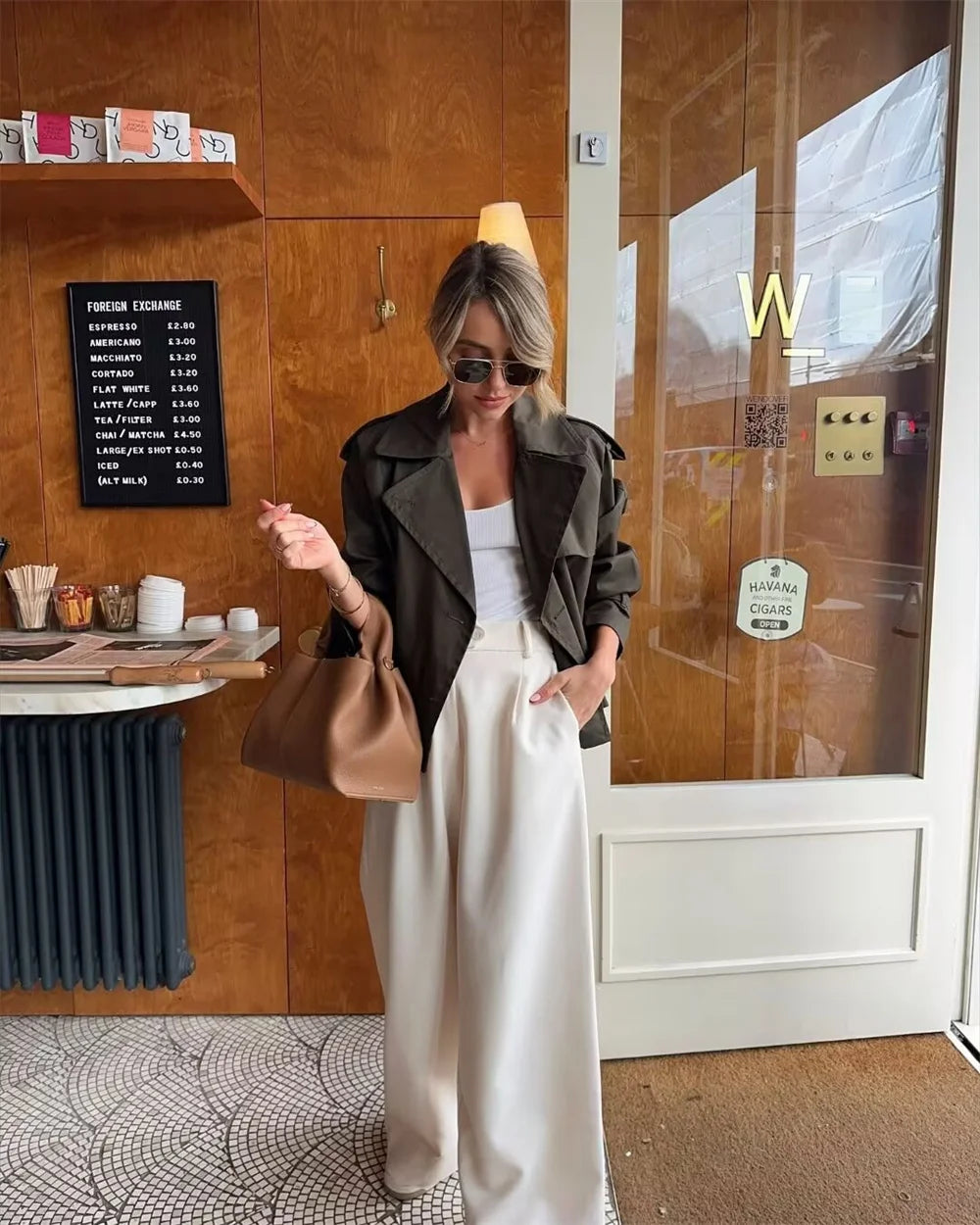 Cropped Double Breasted Chic Coat