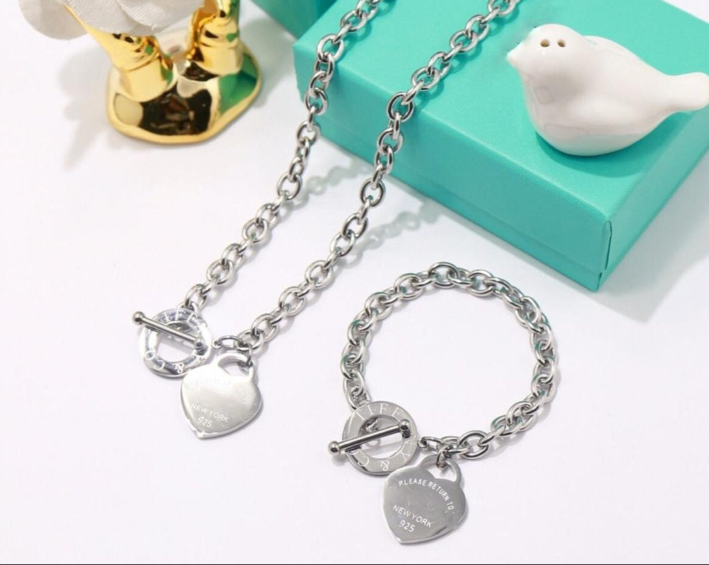 The Link Bar Necklace & Bracelet Set