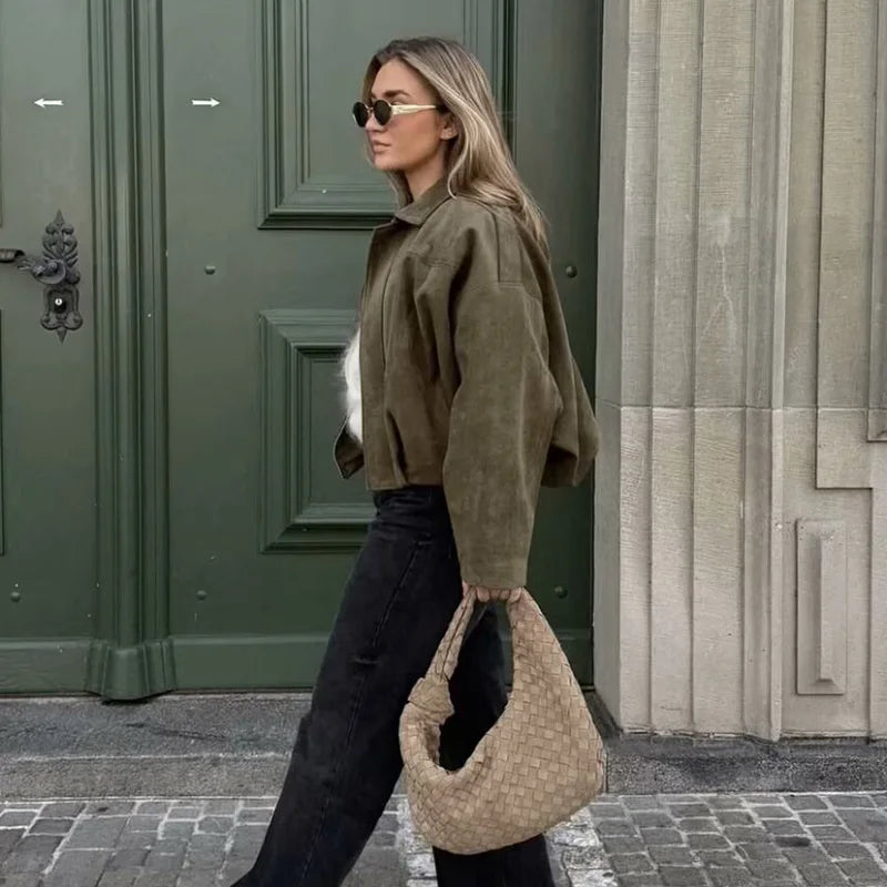 Turn-down Collar Vintage Jacket