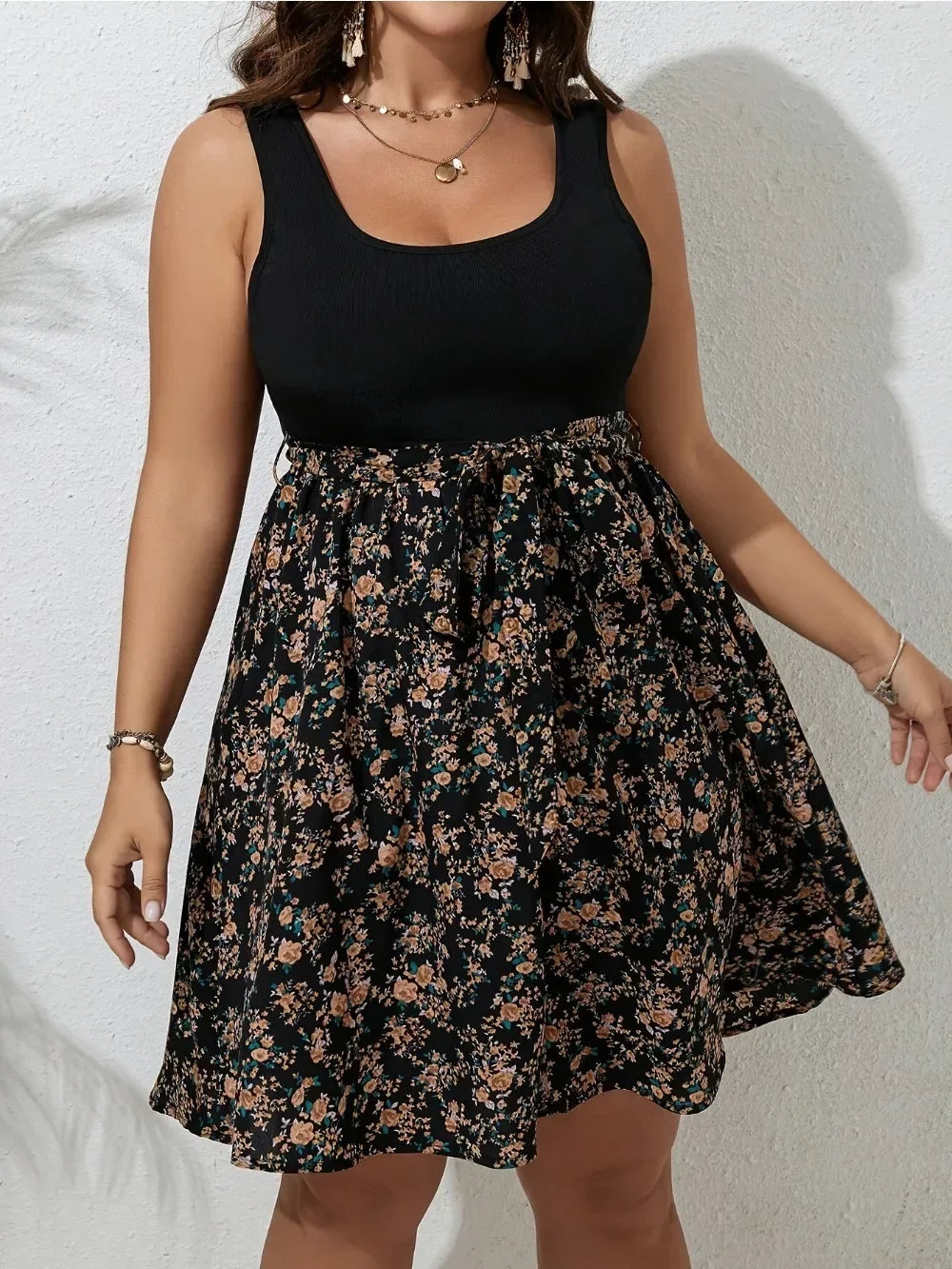 Plus Size Dress Floral Printed Dress