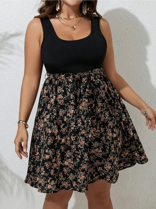 Plus Size Dress Floral Printed Dress